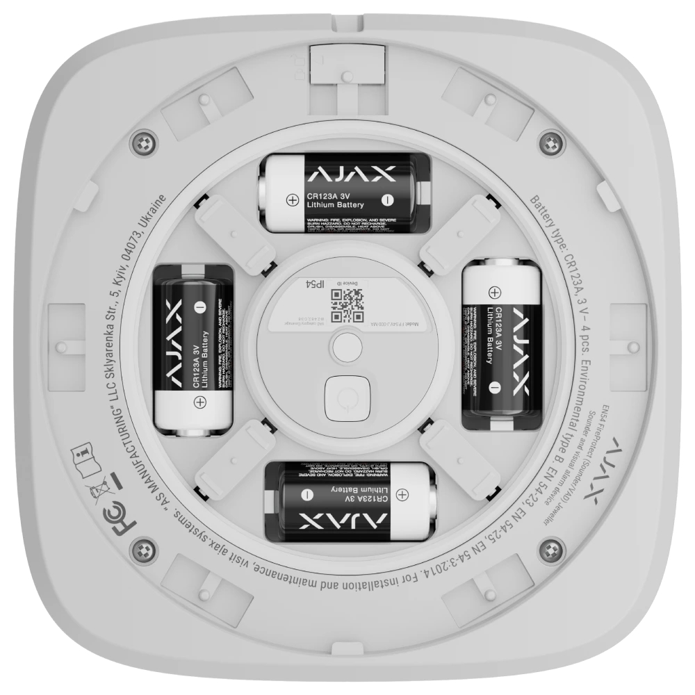 в продаже Беспроводной адресный пожарный оповещатель светозвуковой Ajax EN54 FireProtect (Sounder/VAD) White (00161301) - фото 3