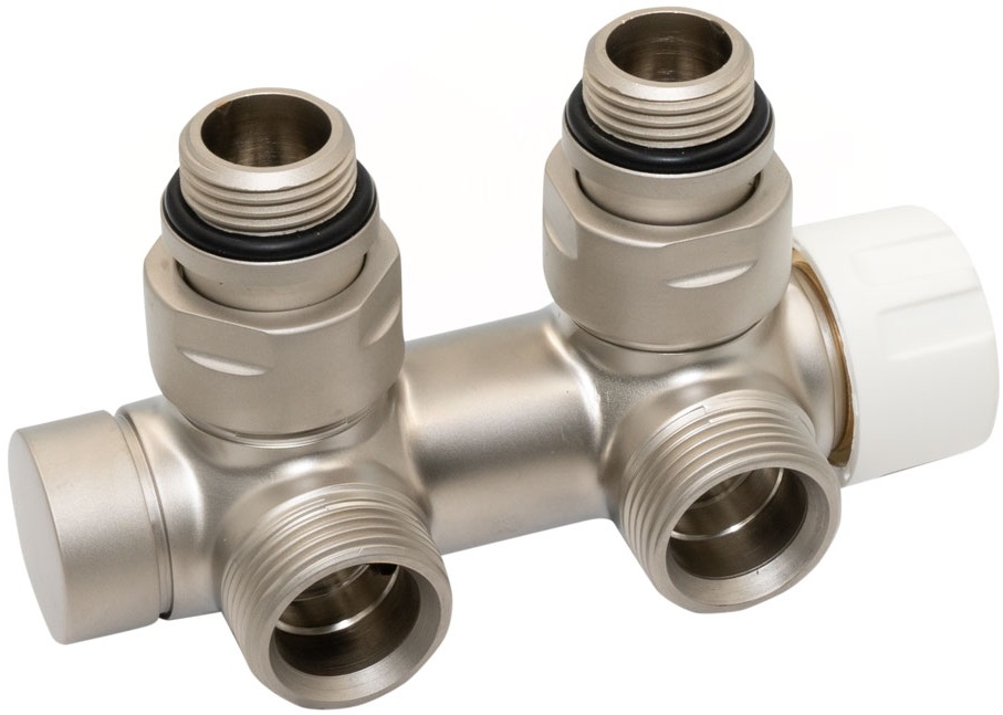 Узел термостатический Carlo Poletti Twin Thermo 1/2" x 3/4" EK, Satin Nickel (V37110LSBSX) цена 10300 грн - фотография 2