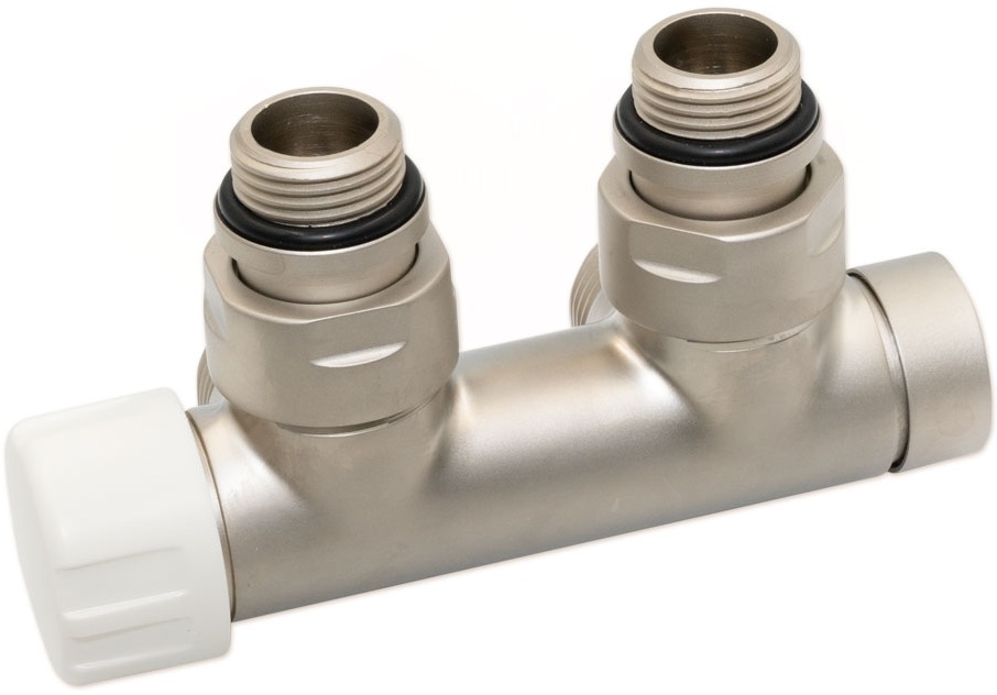 Узел термостатический Carlo Poletti Twin Thermo 1/2" x 3/4" EK, Satin Nickel (V37110LSBSX)