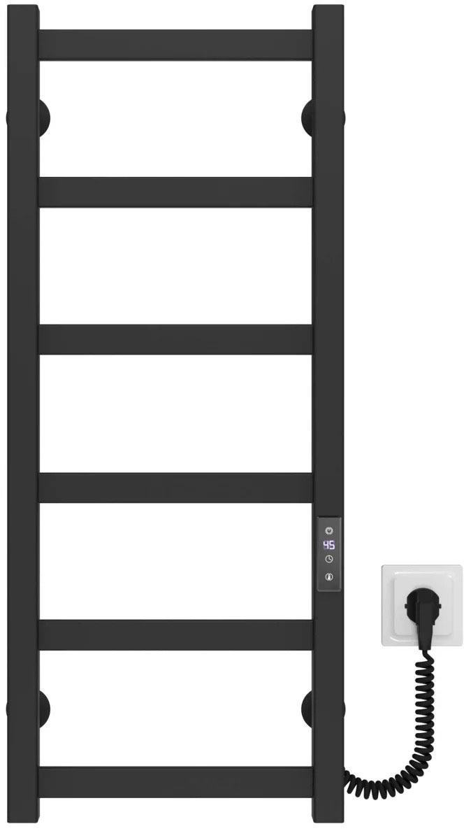 Полотенцесушитель Deffi Avast ЧФ П6 400*800 Е Черный, JD04, Правое подключение (B.AV.80.40.6.E.B.R.2)