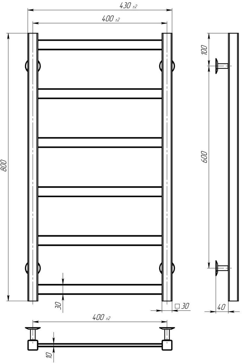 Deffi Avast ЧФ П6 400*800 Е Черный, JD04, Левое подключение (B.AV.80.40.6.E.B.L.2) Габаритные размеры