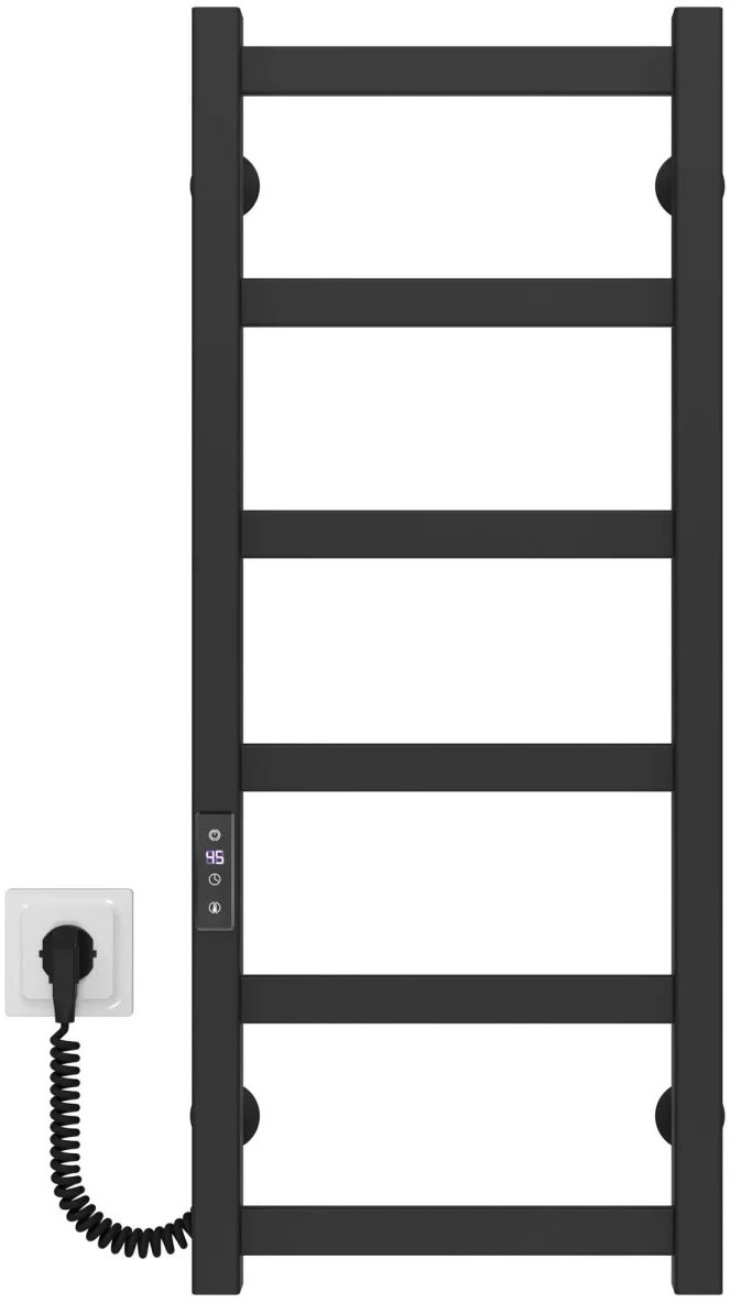 Полотенцесушитель Deffi Avast ЧФ П6 400*800 Е Черный, JD04, Левое подключение (B.AV.80.40.6.E.B.L.2)