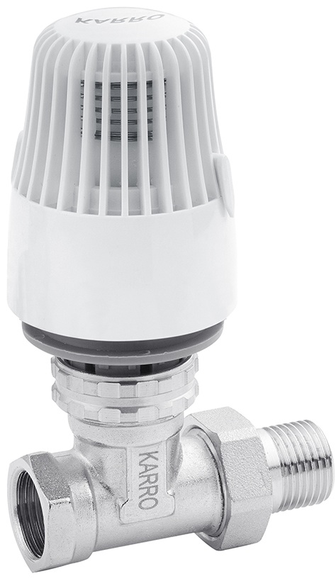 Кран термостатичний з термоголовкою Karro RTL 1/2", прямий (KR-2004+2152) ціна 1190 грн - фотографія 2