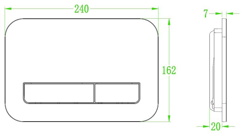 Koer KT-0609-03 240x160x7mm (KR6129) Габаритные размеры