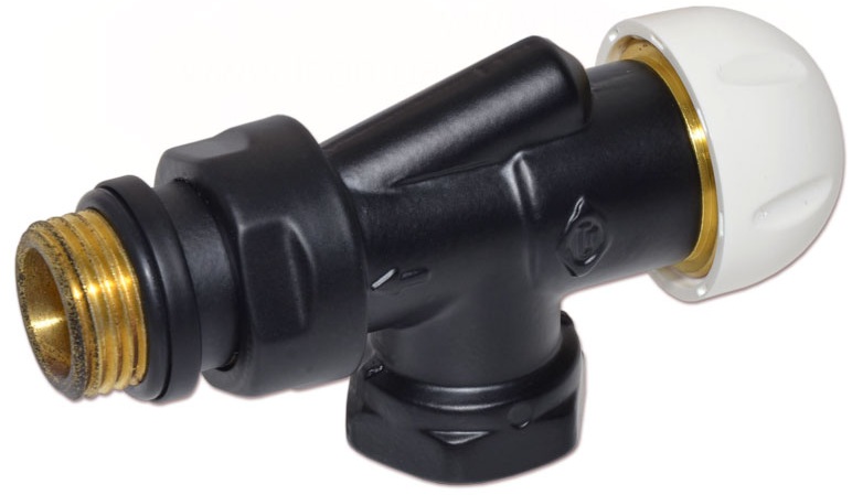 Термостатический клапан Carlo Poletti First Reversa 1/2", Black Matte (V18510EFS9005O)