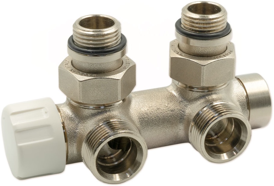 Узел термостатический Carlo Poletti Twin Thermo 1/2" x 3/4" EK, Nickel (V37112QSB) цена 2602 грн - фотография 2