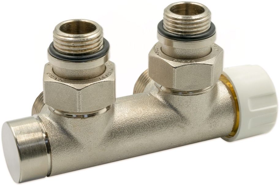 Узел термостатический Carlo Poletti Twin Thermo 1/2" x 3/4" EK, Nickel (V37112QSB)