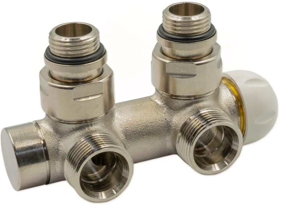 Узел термостатический Carlo Poletti Twin Thermo 1/2" x 3/4" EK, Nickel (V37112QSBSX) цена 2602 грн - фотография 2