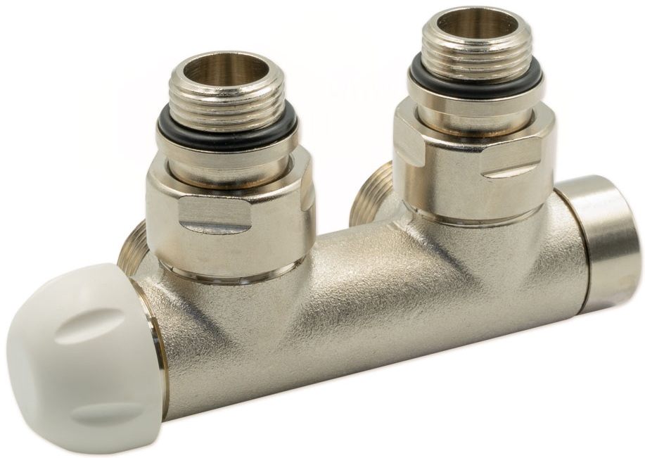 Узел термостатический Carlo Poletti Twin Thermo 1/2" x 3/4" EK, Nickel (V37112QSBSX)