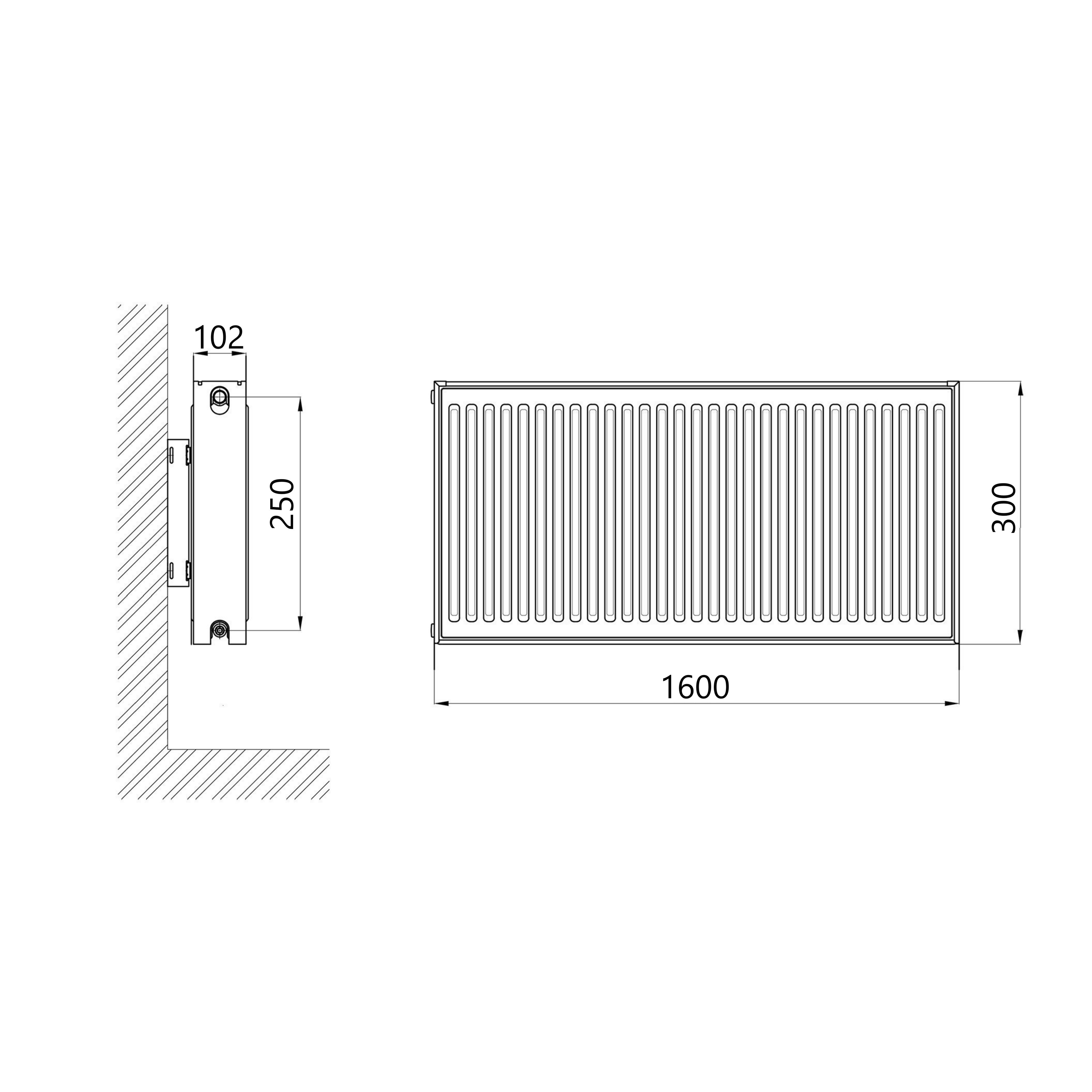 Радиатор для отопления Thermo Alliance Imas 22 тип 300x1600 нижнее подключение (TAI223001600V) цена 12786 грн - фотография 2