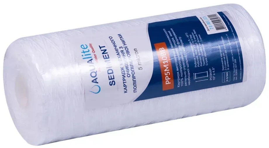 в продажу Картридж для фільтра Aqualite PP5M10BB Ø108x255мм 5mcr 45°C (AQPP5M10BB) - фото 3