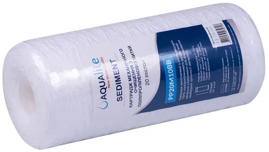 в продажу Картридж для фільтра Aqualite PP20M10BB Ø108x255мм 20mcr 45°C (AQPP20M10BB) - фото 3