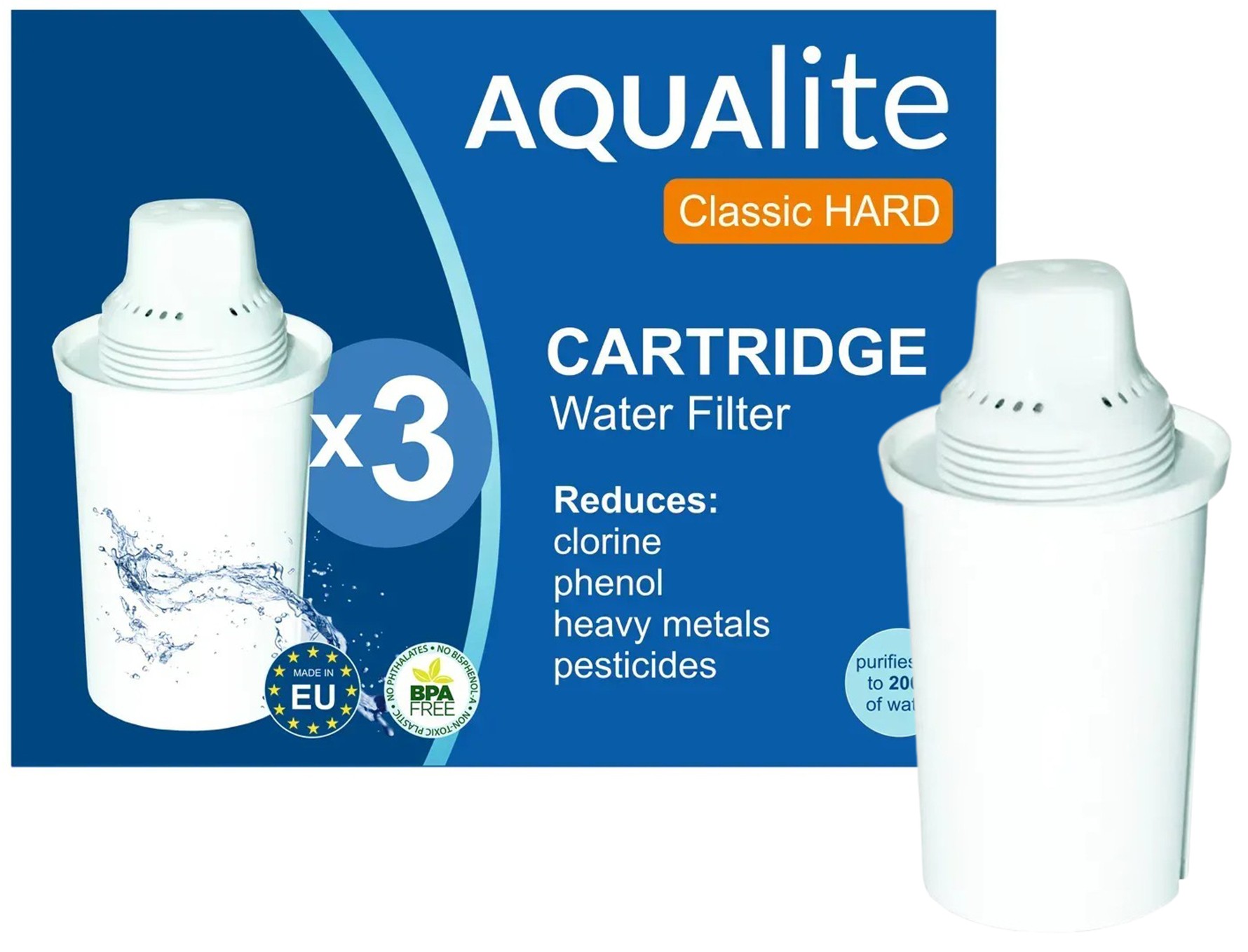 Aqualite CLASSIC HARD (для Barrier, Brita Classic, Ecosoft, Наша вода) для жёсткой воды (3 шт)