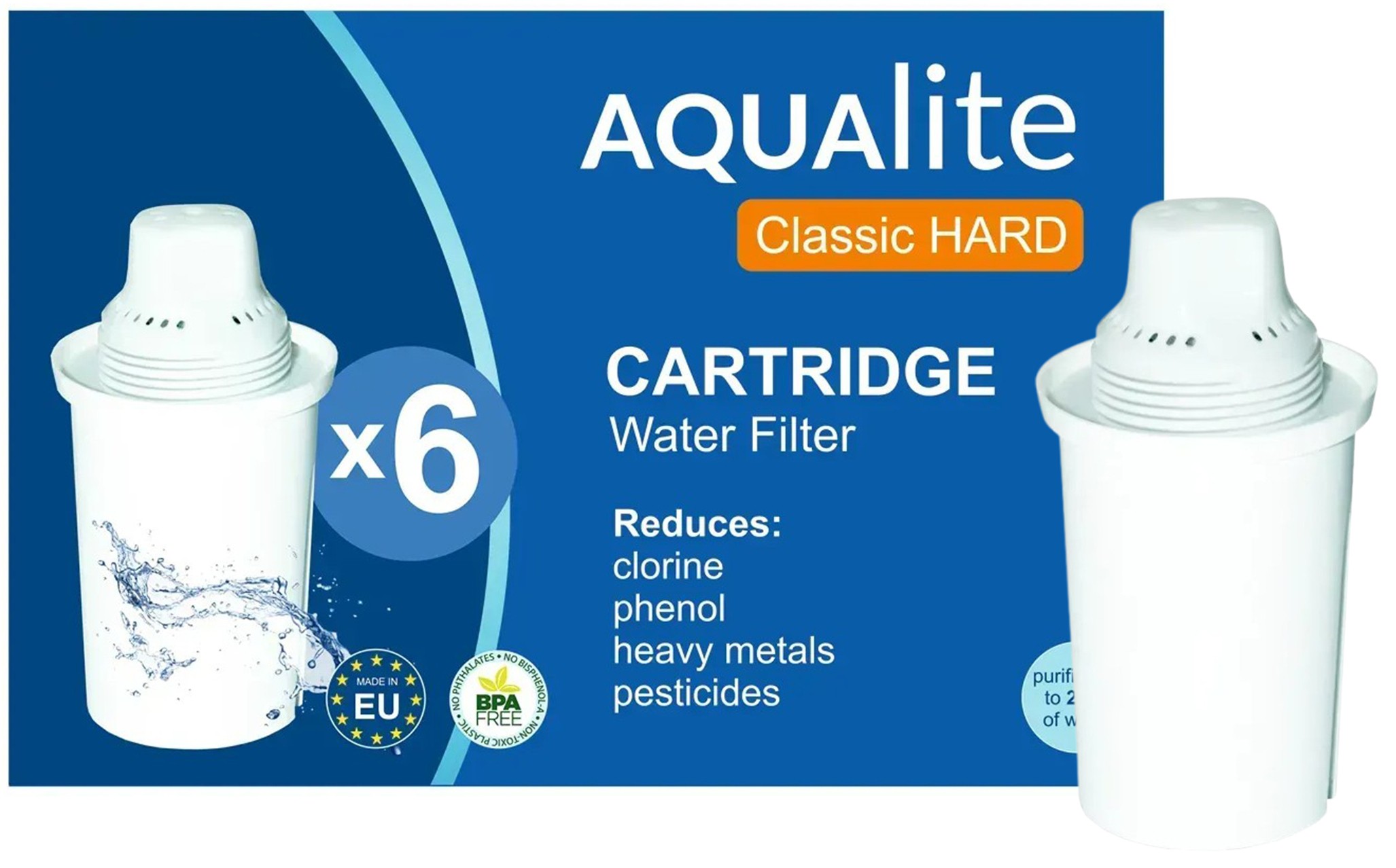 Aqualite CLASSIC HARD (для Barrier, Brita Classic, Ecosoft, Наша вода) для жёсткой воды (6 шт)
