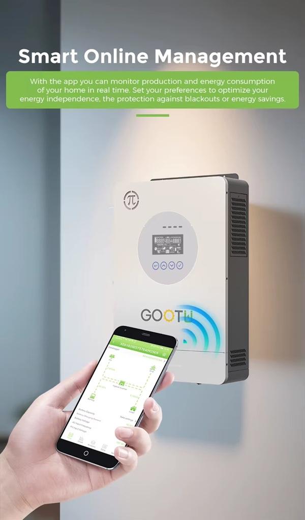 Инвертор гибридный GOOTU 24V 220V 3,6 KW солнечный с Wi-Fi обзор - фото 8