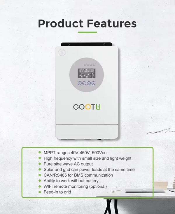 Инвертор гибридный GOOTU 24V 220V 3,6 KW солнечный с Wi-Fi внешний вид - фото 9