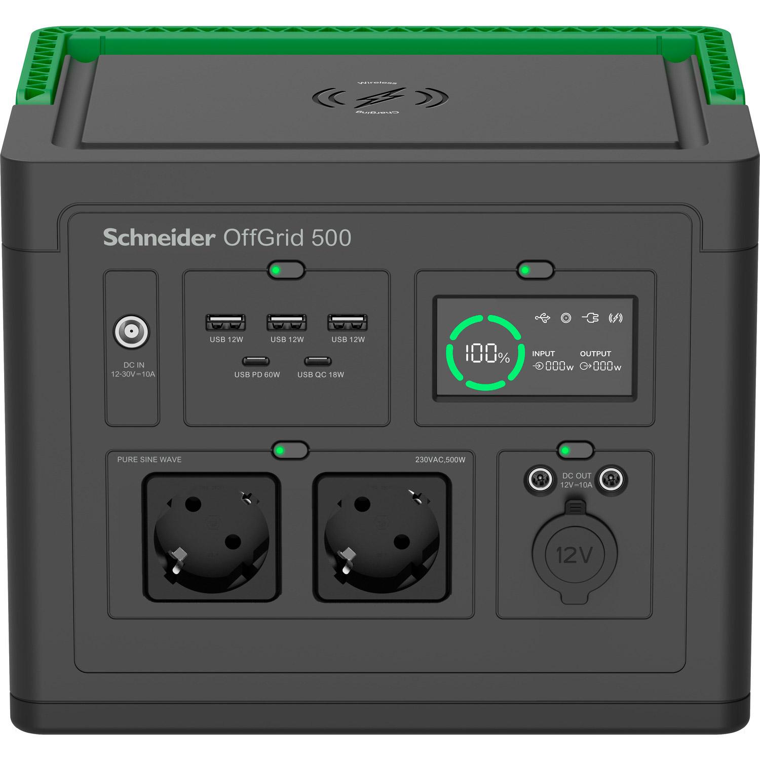 Портативная зарядная станция Schneider Electric 500Вт / 517Вт*час (PPS500-GR)
