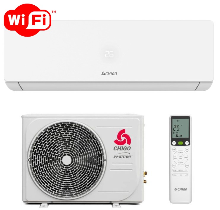 Кондиціонер спліт-система Chigo Gloria 302H CS-25V3G-G3A02A-H DC WI-FI Heat Pump ціна 19399 грн - фотографія 2