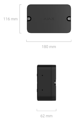 Ajax EN54 I/O Module (2X2) Jeweller Black (00124591) Габаритные размеры