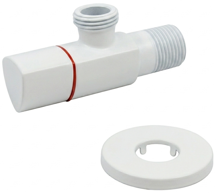 Угловой кран Schlosser DN15 1/2"x1/2", белый (606000016) в интернет-магазине, главное фото