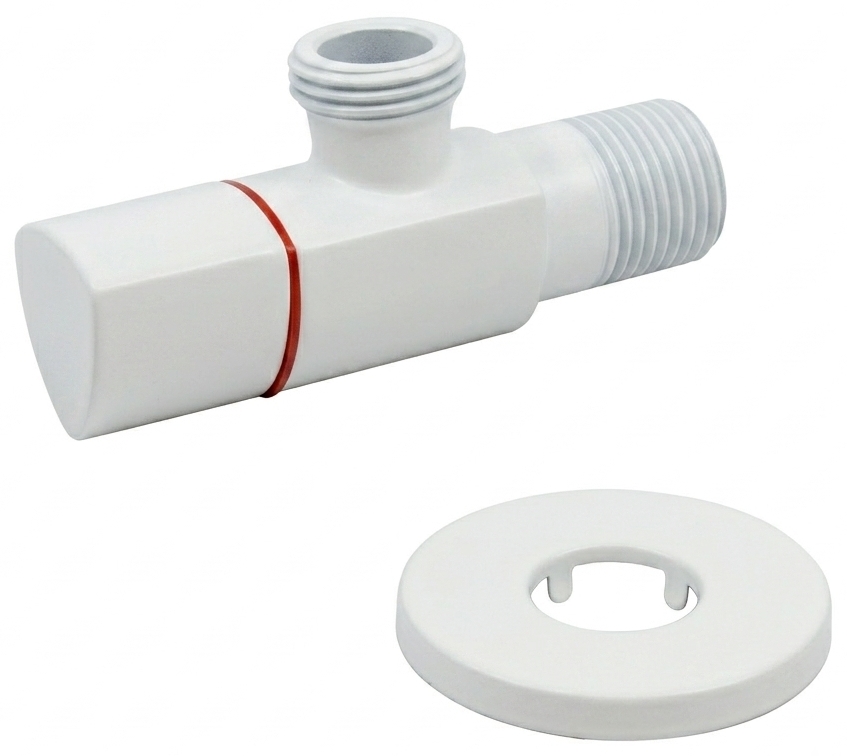 Угловой кран Schlosser DN15 1/2"x3/8", белый (606000017LM) в интернет-магазине, главное фото