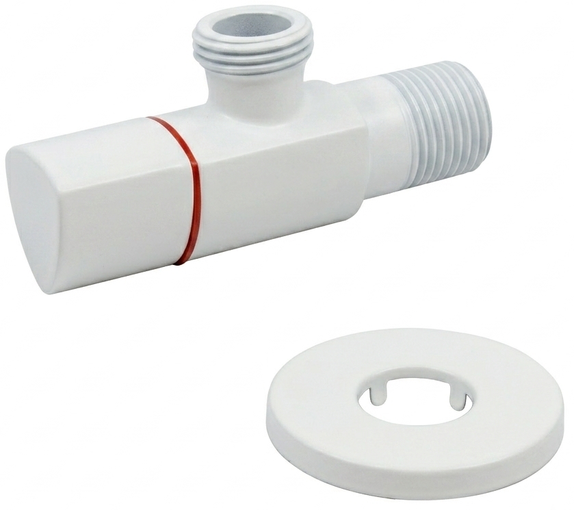 Угловой кран Schlosser DN15 1/2"x3/4", белый (606000091LM) в интернет-магазине, главное фото