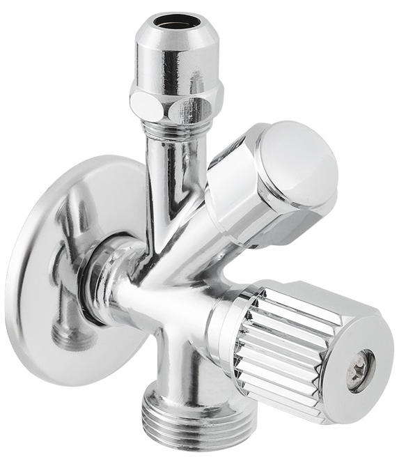 Кран вентильний Raftec Silver 1/2"x3/8"x3/4" (VYU0100502)