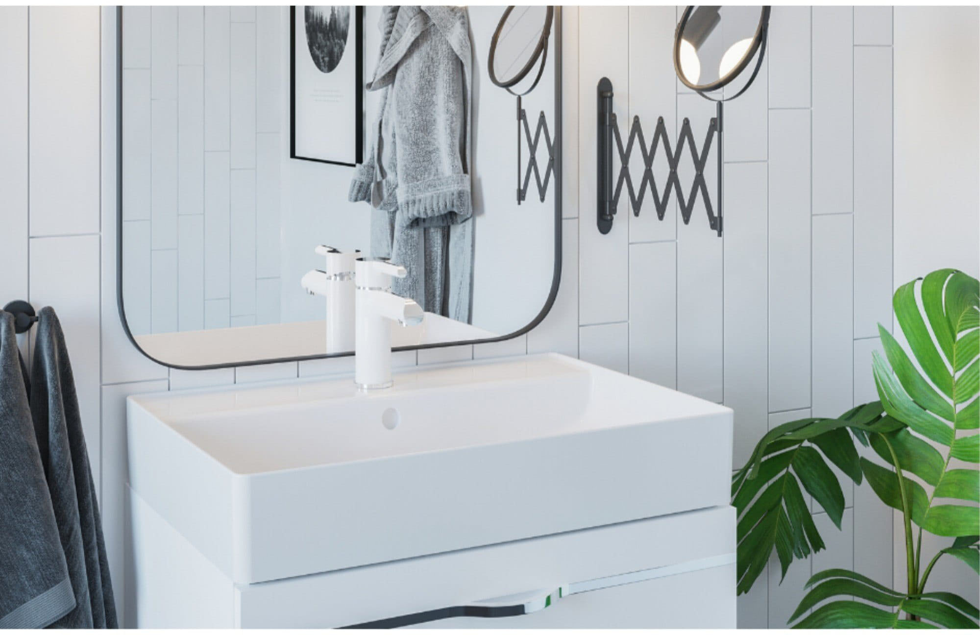 в продаже Смеситель для умывальника KFA Armatura Angelit White/Chrome 4722-815-40 - фото 3