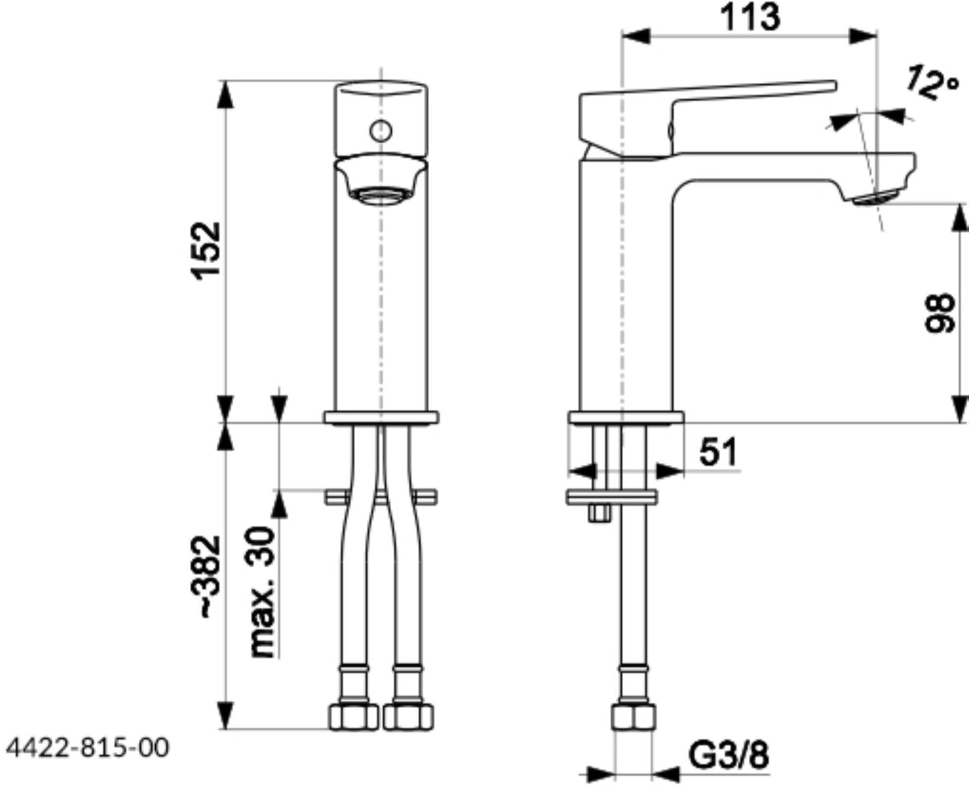 KFA Armatura Agat Chrome 4422-815-00 Габаритные размеры