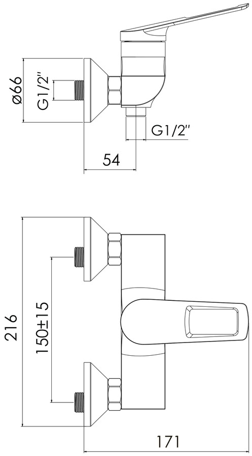 Imprese Elio f03307701AA Габаритные размеры