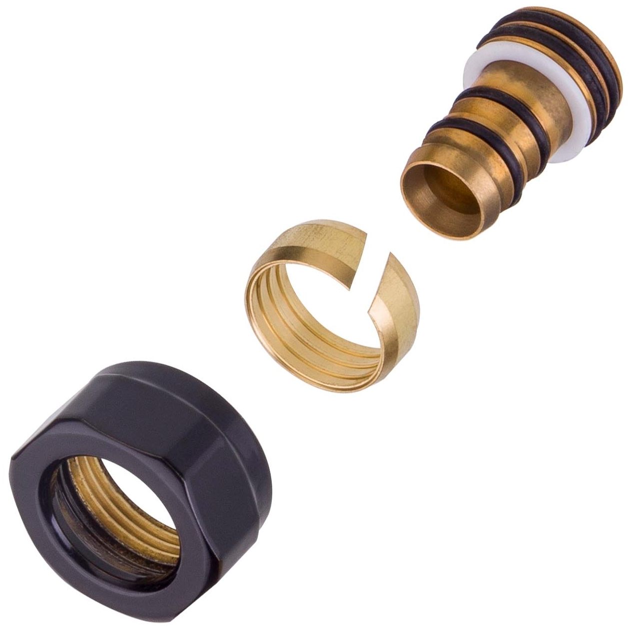 Різьбове з'єднання Schlosser GW M22x1,5 mmx16x2 mm PEX чорний мат. (602600003.RAL90051)