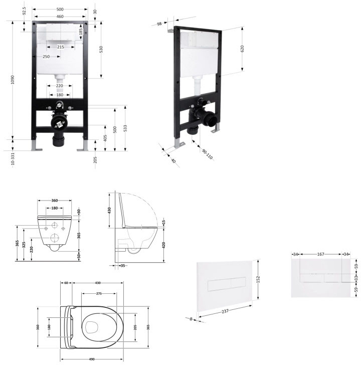Q-Tap Robin ML Ultra Quiet QTROBML26W4962151673 Габаритные размеры