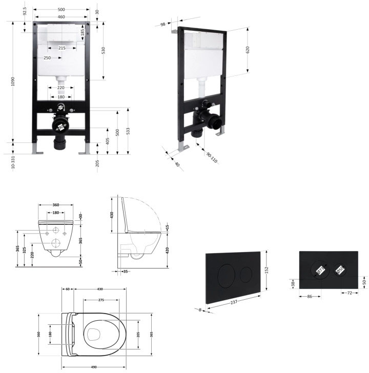 Q-Tap Robin ML Ultra Quiet QTROBML26W4962151671 Габаритные размеры
