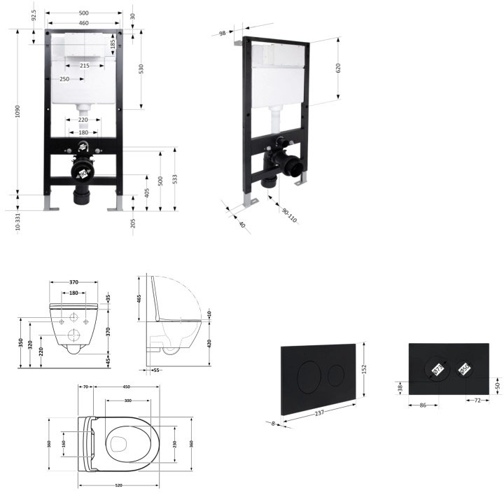 Q-Tap Robin ML Ultra Quiet QTROBML26W4962351683 Габаритные размеры