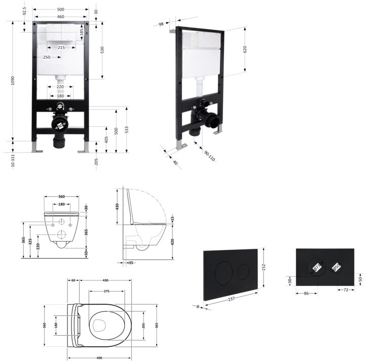 Q-Tap Robin New Ultra Quiet QT13332381АSMB51677 Габаритные размеры
