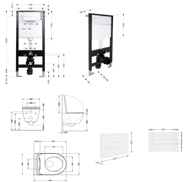 Q-Tap Robin New Ultra Quiet QT13332381АSMB51679 Габаритные размеры