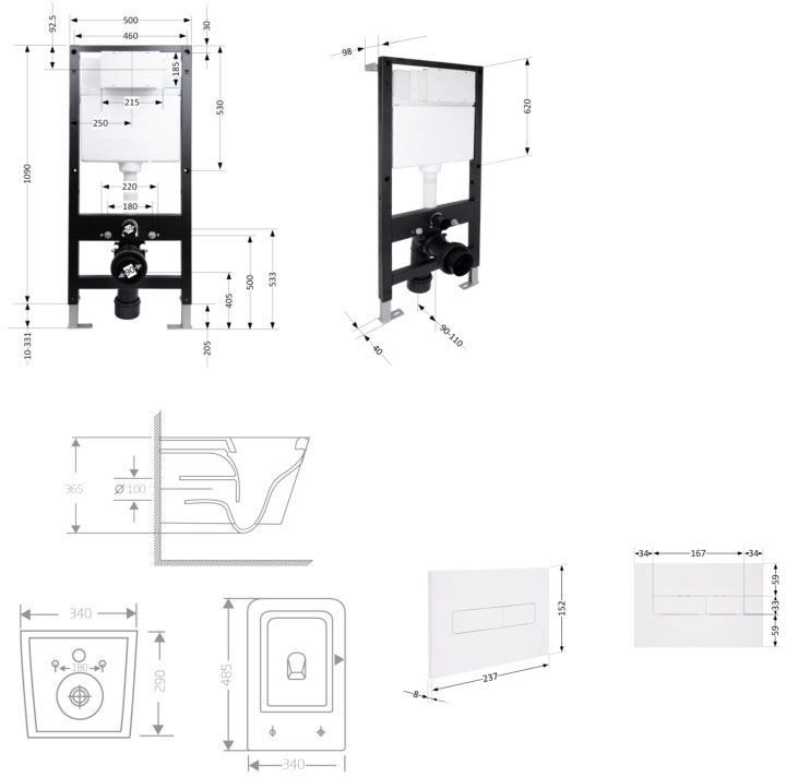 Q-Tap Crow Ultra Quiet QT05335171MB51721 Габаритные размеры