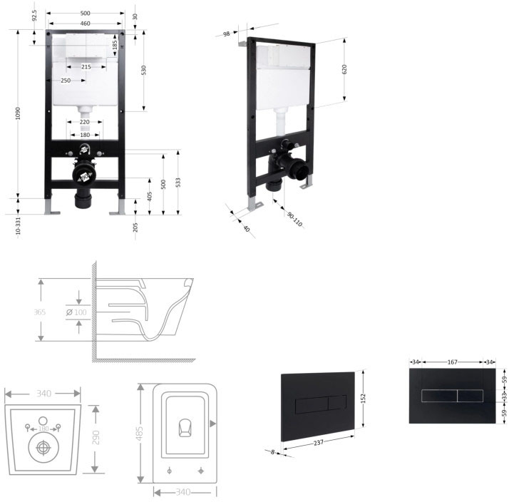Q-Tap Crow Ultra Quiet QT05335171MB51722 Габаритные размеры