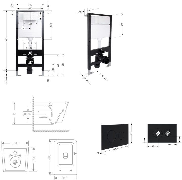 Q-Tap Crow Ultra Quiet QT05335171MB51719 Габаритные размеры