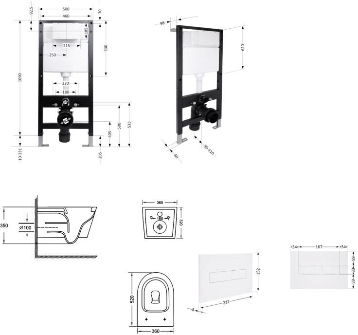 Q-Tap Jay Ultra Quiet QT07335175W51601 Габаритные размеры