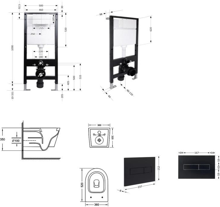 Q-Tap Jay Ultra Quiet QT07335175W51602 Габаритные размеры
