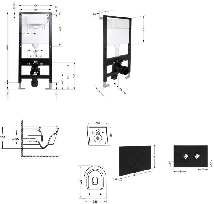 Q-Tap Jay Ultra Quiet QT07335175W51599 Габаритные размеры