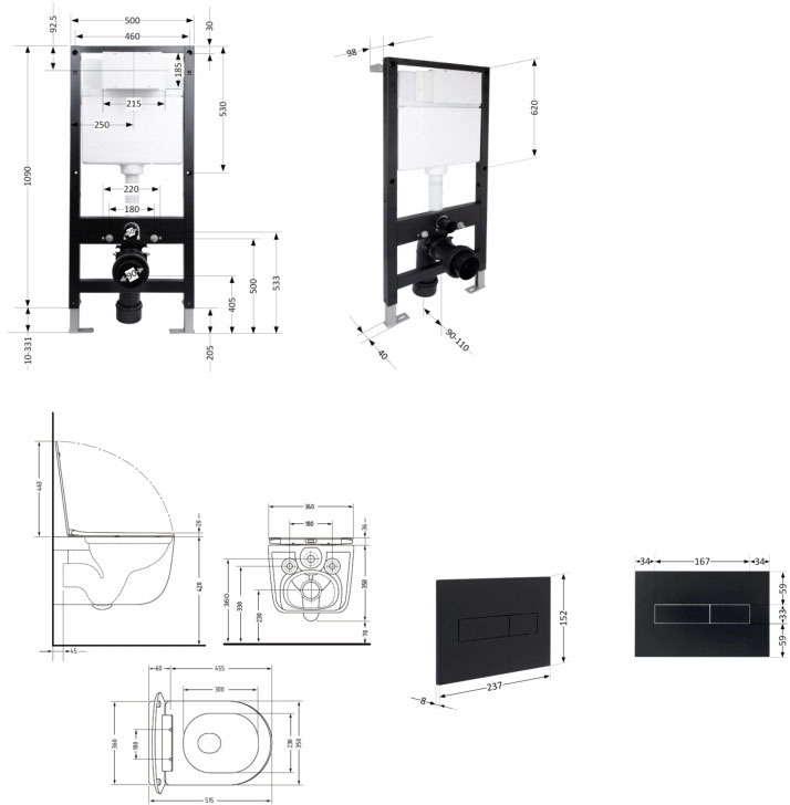 Q-Tap Taurus Ultra Quiet QTTAU28BLM5050451728 Габаритні розміри
