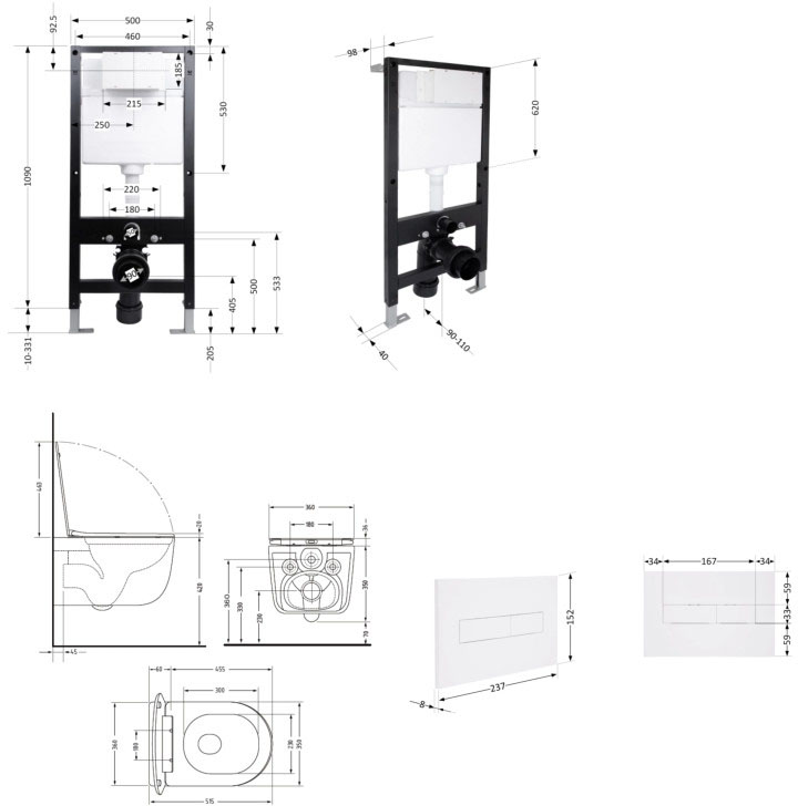 Q-Tap Taurus Ultra Quiet QTTAU28BLM5050451727 Габаритні розміри