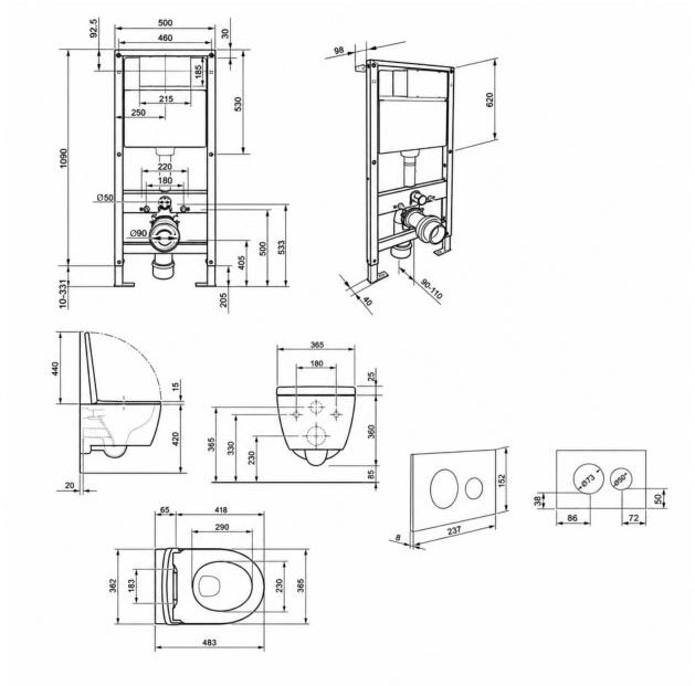 Q-Tap Taurus Ultra Quiet QTTAU26W4542851647 Габаритні розміри