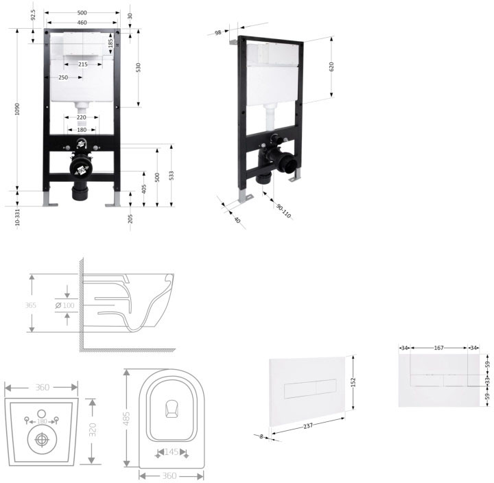 Q-Tap Jay Ultra Quiet QT07335177M51715 Габаритные размеры