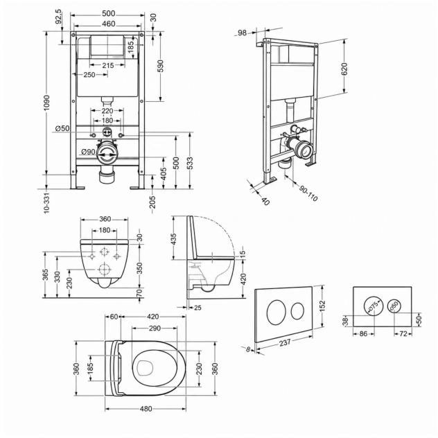 Q-Tap Jay Ultra Quiet QT07335177W51587 Габаритні розміри