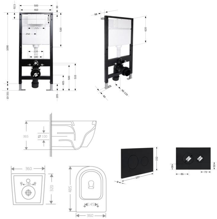 Q-Tap Jay Rimless QT07335177RW51581 Габаритні розміри
