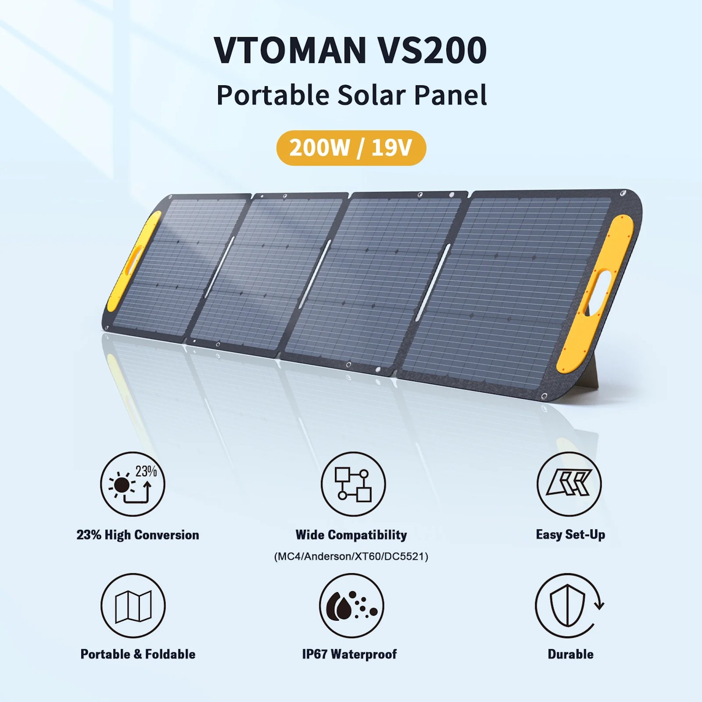 Портативная солнечная батарея Vtoman 200W (VS200) цена 12799 грн - фотография 2