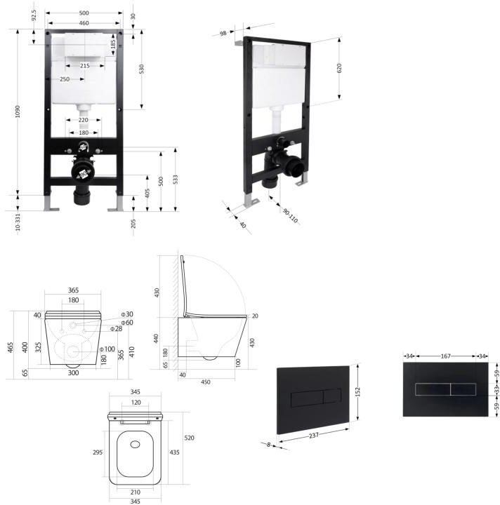 Q-Tap Tern Ultra Quiet QT17332303AW51566 Габаритные размеры